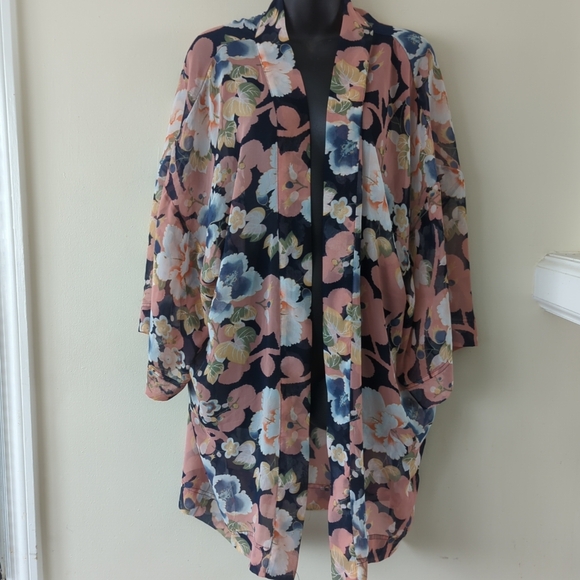 Ann Taylor Loft Open Floral Kimono Very Feminine One Size Fits Most - Picture 1 of 7